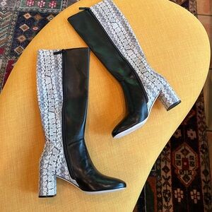 Cole Haan Womens Rianne Leather Snake Boots